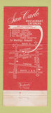 Matchbook Cover - San Carlo Restaurant Lyndhurst NJ 30 Strike