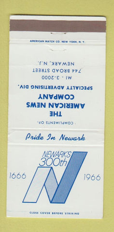 Matchbook Cover - American News Company Advertising Newark NJ WEAR 30 Strike