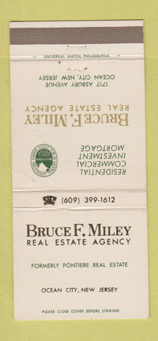 Matchbook Cover - Bruce Miley Real Estate Ocean City NJ WEAR 30 Strike