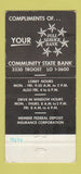 Matchbook Cover - Community State Bank Kansas City MO WEAR 30 Strike