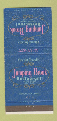 Matchbook Cover - Jumping Brook Restaurant Neptune NJ 30 Strike