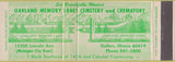 Matchbook Cover - Pakland Memory Lanes Cemetry Dalton IL CREASE