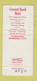 Matchbook Cover - Crescent Beach Hotel Rochester NY 30 Strike