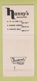 Matchbook Cover - Hanny's Men's Clothes Rochester MN 30 Strike