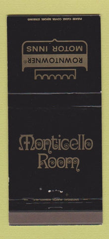 Matchbook Cover - Rowntowner Motor Inns Rochester Albany NY 30 Strike