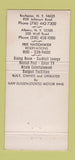 Matchbook Cover - Rowntowner Motor Inns Rochester Albany NY 30 Strike