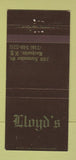 Matchbook Cover - Lloyd's Restaurant Rochester NY 30 Strike