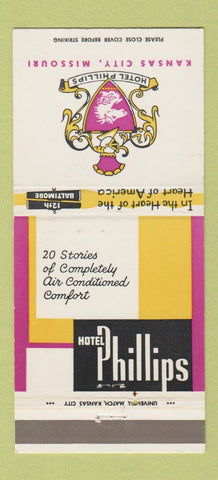 Matchbook Cover - Hotel Phillips Kansas City MO 30 Strike