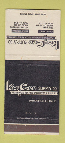 Matchbook Cover - Kay Cee Plumbing Heating Supply Kansas City MO 30 Strike