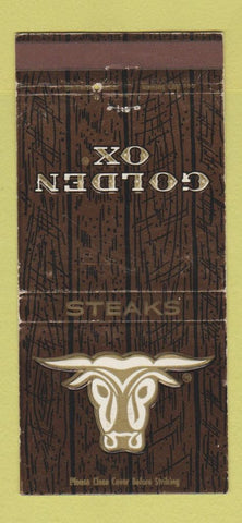 Matchbook Cover - Golden Ox Steaks Kansas City Denver Colfax NAShville 30 Strike