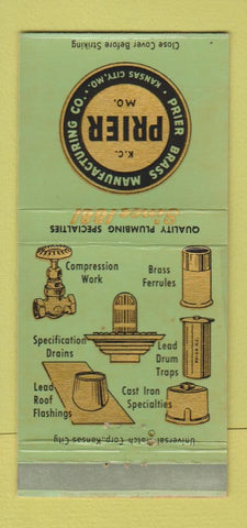 Matchbook Cover - Prier Brass Manufacturing Kansas City MO WEAR 30 Strike