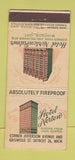 Matchbook Cover - Hotel Norton Detroit MI Windsor ON 21 Strike Feature
