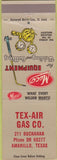 Matchbook Cover - Tex Air Gas Co Amarillo TX crease