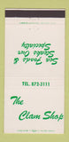 Matchbook Cover - The Clam Shop Restaurant Detroit MI 30 Strike