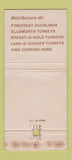 Matchbook Cover - City Poultry Frozen Detroit MI 30 Strike