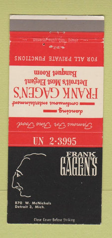 Matchbook Cover - Frank Fagen's Restaurant Detroit MI 30 Strike