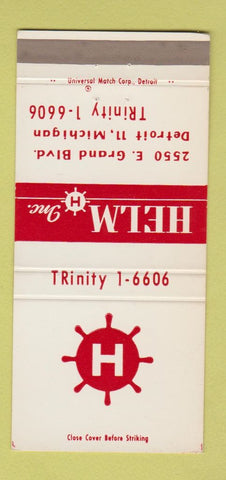 Matchbook Cover - Helm Inc Detroit MI Packing Storage Shipping 30 Strike