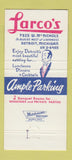 Matchbook Cover - Larco's Restaurant Detroit MI 30 Strike