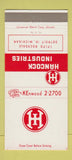 Matchbook Cover - Hancock Industries Detroit MI machined parts 30 Strike