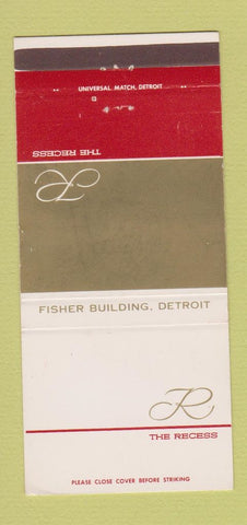 Matchbook Cover - The Recess Fisher Building Detroit MI 30 Strike