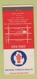 Matchbook Cover - Michigan Hydrant Valve Detroit MI WEAR 30 Strike