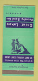 Matchbook Cover - Great Lakes Foundry Sand Detroit MI 30 Strike