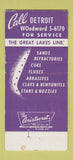 Matchbook Cover - Great Lakes Foundry Sand Detroit MI 30 Strike