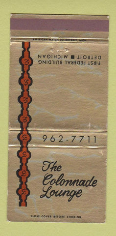 Matchbook Cover - The Colonnade Lounge Detroit MI 30 Strike