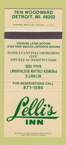 Matchbook Cover - Lelli's Inn Detroit MI restaurant Italian 30 Strike