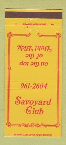 Matchbook Cover - Savoyard Club Detroit MI 30 Strike