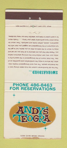Matchbook Cover - Andy's Teogra Smorgasbord Denver Phoenix AZ 30 Strike