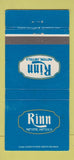 Matchbook Cover Rinn Motor Hotels Salt Lake City Provo UT Sunnyvale CA 30 Strike