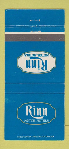 Matchbook Cover Rinn Motor Hotels Salt Lake City Provo UT Sunnyvale CA 30 Strike