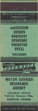 Matchbook Cover - Motor Carrier Insurance Austin TX Baton Rouge LA Abilene