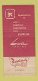 Matchbook Cover - Lewis Artist Supply Detroit MI 30 Strike
