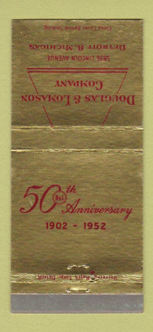 Matchbook Cover - Douglas & Lomason Company Detroit MI 1952 30 Strike