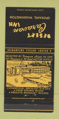 Matchbook Cover - Desert Caravan Inn Spokane WA 30 Strike