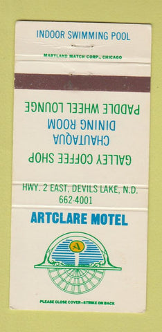 Matchbook Cover - Artclare Motel Devils Lake ND 30 Strike