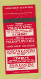 Matchbook Cover Toucan Cantina Salt Lake City UT Park City UT Mexican 30 Strike