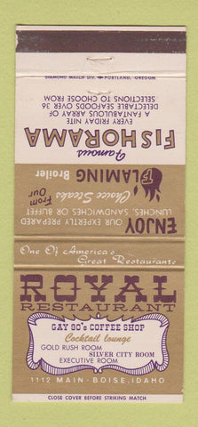 Matchbook Cover - Royal Restaurant Boise ID WEAR #1 30 Strike