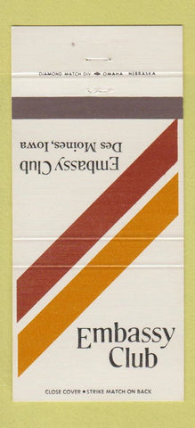 Matchbook Cover - Embassy Club Des Moines IA 30 Strike