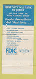 Matchbook Cover - First National Bank Joliet IL 30 Strike