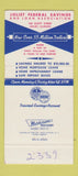 Matchbook Cover - Joliet Federal Savings IL #2 30 Strike