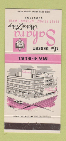 Matchbook Cover - Desert Sahara Motor Lodge Spokane WA 30 Strike