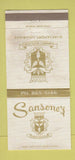 Matchbook Cover - Sansone's Restaurant Shreveport LA WORN 30 Strike