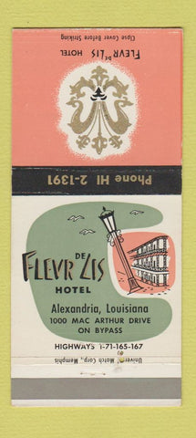 Matchbook Cover - Fleur De Lis Hotel Alexandria LA 30 Strike