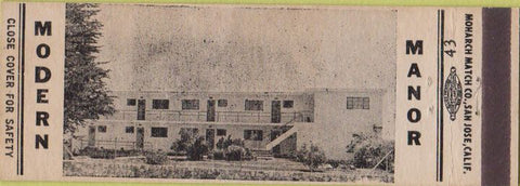 Matchbook Cover - Modern Manor Santa Cruz CA