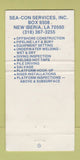 Matchbook Cover - Sea Con New Iberia LA underwater welding WEAR 30 Strike