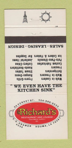 Matchbook Cover - Richard's Kitchen Supply Houma LA 30 Strike