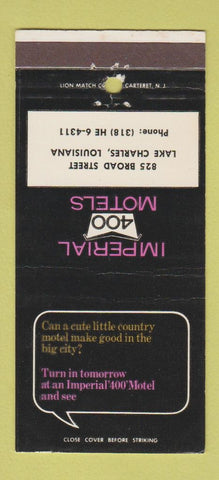 Matchbook Cover - Imperial 400 Motels Lake Charles LA 30 Strike